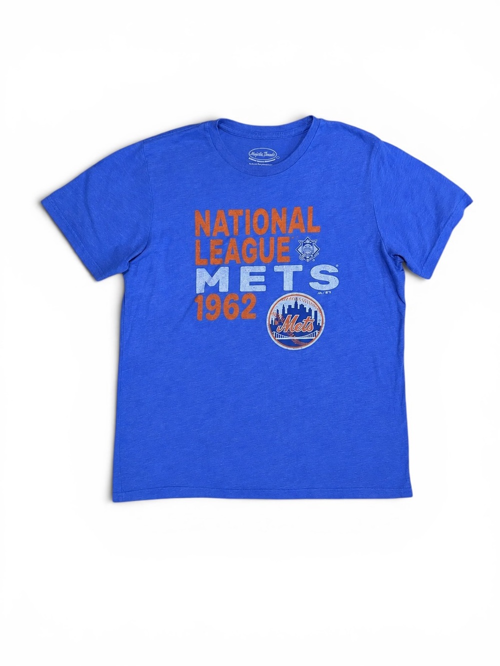 Majestic Threads Men’s New York Mets 1962 Tri Blend Graphic Tee Large